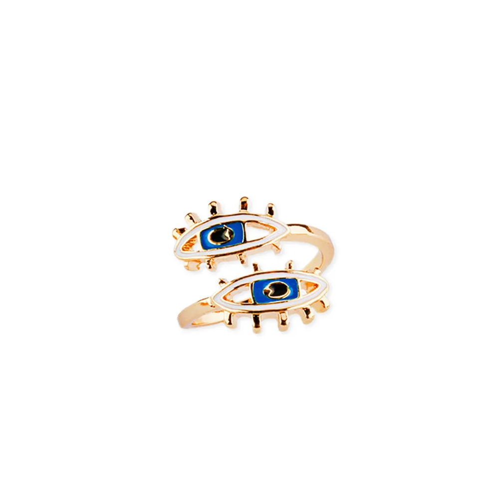 

2019 New Fashion Gold Color Dripping Oil Evil Eye Finger Rings For Women Lady's Vintage Midi Knuckle Ring Jewelry