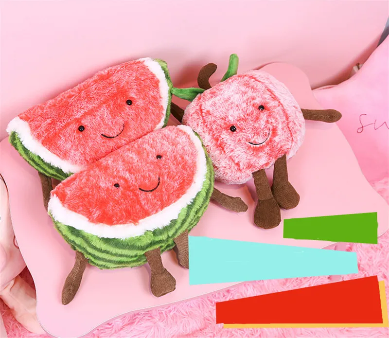 New Fruit Vegetables Plush Toys Fruit Watermelon Cherry Stuffed Pillow Sofa Toys For Children Girls Gift Doll1