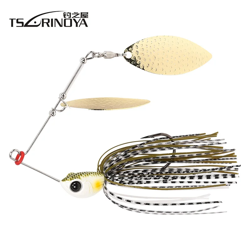 1pcs TSURINOYA 7g/10g Spinner Bait with Brass Fishing Spoon Lure Metal Jig Jigging lure Swimbait Spinnerbait 1pcs blank metal cast jigs spoon lures 7g 10g unpainted shore casting jigging fish sea bass fishing lure artificial bait tackle