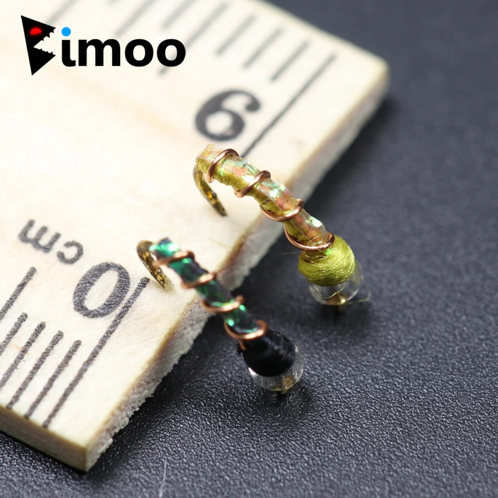 

Bimoo 10PCS #16 Midge Nymph Fly Mercury Zebra Midge Black / Yellow Fly Fishing Bait Chironomids