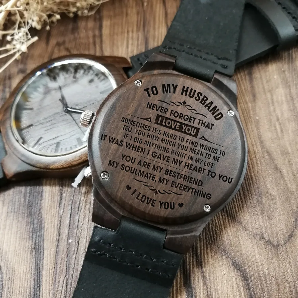 

ENGRAVED WOODEN WATCH TO MY HUSBAND MEETING YOU WAS FATE BECOMING YOUR WIFE WAS A CHOICE BIRTHDAY,WEDDING,ANNIVERSARY