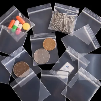 

100pcs Mini Zip Plastic Bags Baggies Small Plastic Packaging Bags Plastic zipper bag ziplock