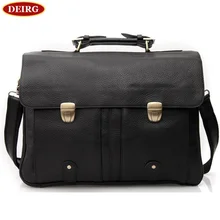 Men Business Handbag Genuine Leather Classic Black Briefcase Fit For 16 Inch Laptop Office Bag PR583820