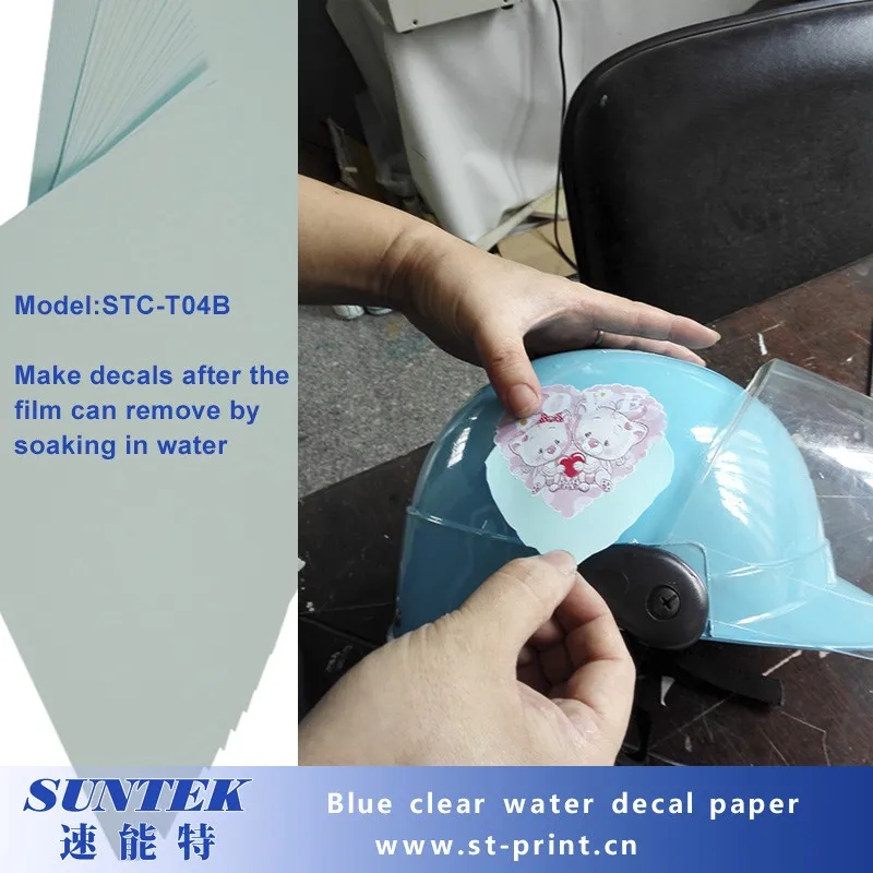 Blue clear back water decal paper for Inkjet printer process water decals