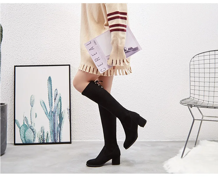 SWONCO Snow Boots Women Genuine Leather Shoes Winter Warm Bootee Woman Black Knee High Boots Shoes Female Booties Casual