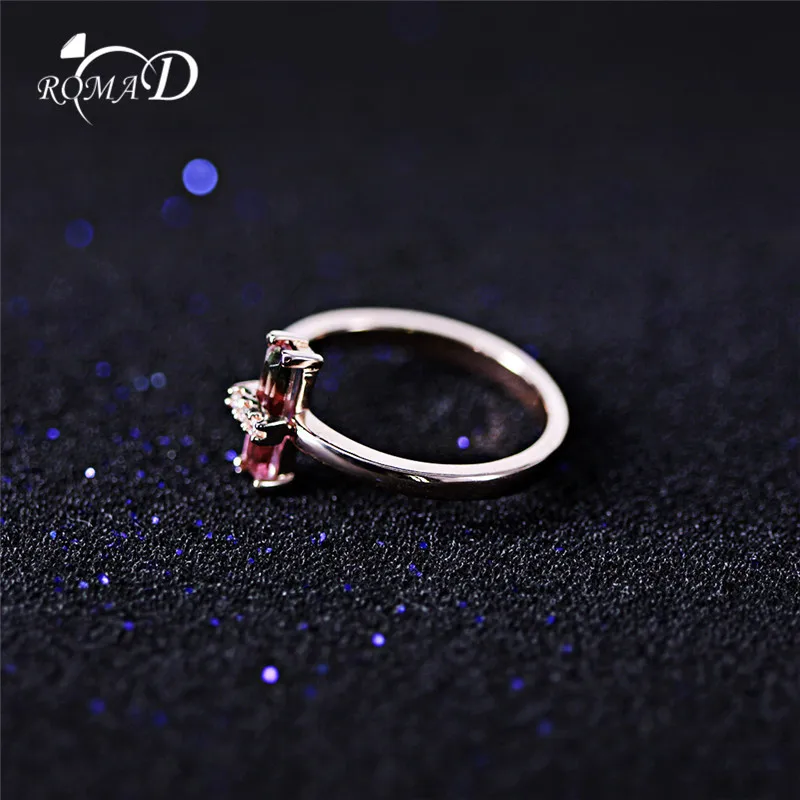 

ROMAD Women Engagement Ring Rainbow Stone Finger Ring Size 6 7 8 9 Mystic Square CZ ring 2018 New Charm Jewelry R4