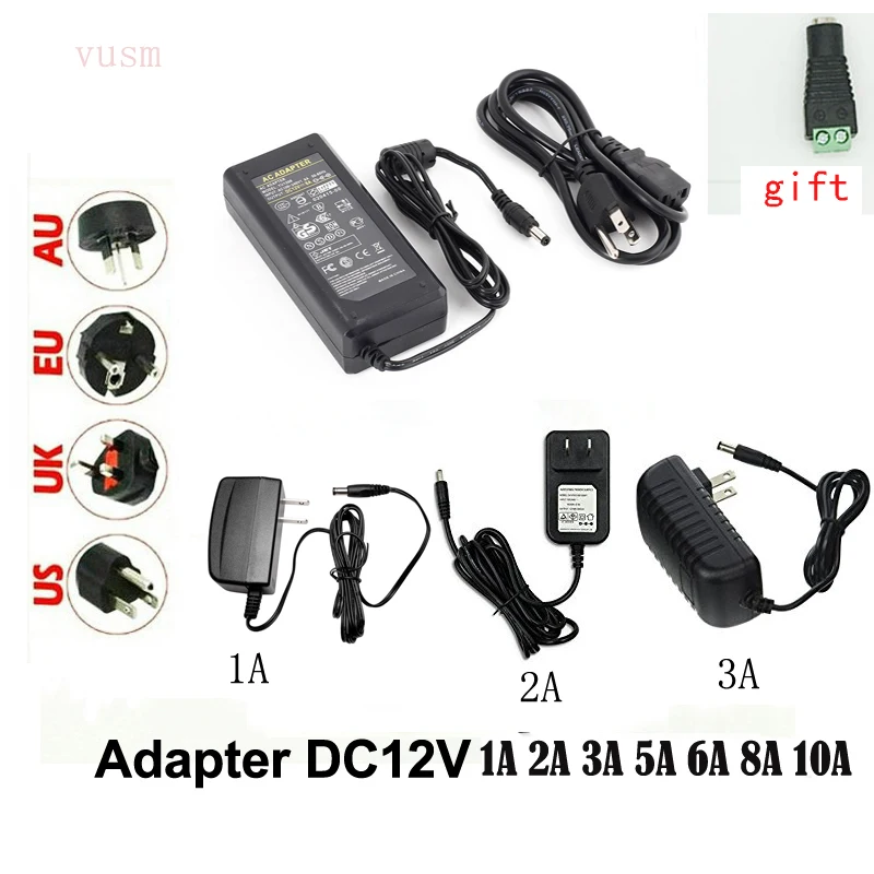 Светодиодный адаптер питания Alimentation 110 В 220 в 12 пост. Тока 1 А 2 3 5 6 8 10 5050