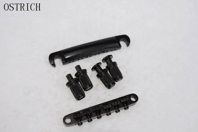 

12-String Guitar Tune-O-Matic Bridge Saddle w/ Stud for Guitar Accs Tailpiece & Tune-O-Matic Bridge SET - BLACK And Gold