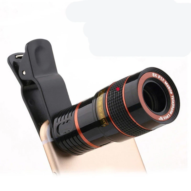 

Universal Clip On 8x 12x Optical Zoom HD Telescope Portable Mobile Phone Camera Lens For iPhone For Samsung Huawei Xiaomi