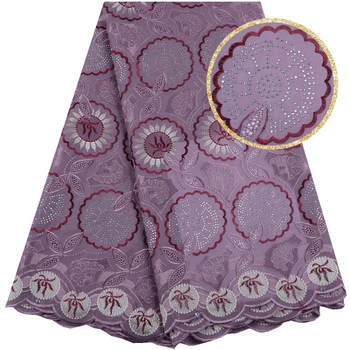 

Hot Sale African Lace Fabrics High Quality Cotton Lace Fabric Embroidered With Stones Swiss Voile Lace In Switzerland 1538