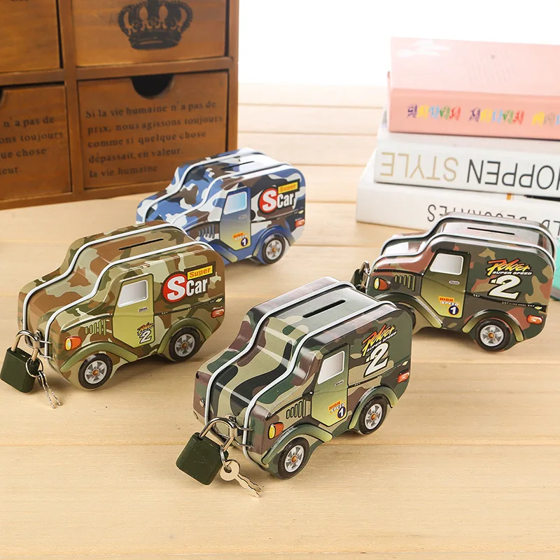 Креативная модель автомобиля металлическая копилка коробка для денег милый