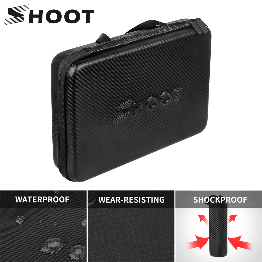 

SHOOT L/M/S Action Camera Waterproof EVA Storage Case for GoPro Hero 7 6 4 Session SJCAM Xiaomi Yi 4K Eken h9 Go Pro 7 Accessory
