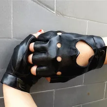Женские перчатки митенки Мода 1 пара мужские из искусственной кожи половина пальца с отверстием Спорт Вождения фитнес циклинмар 14