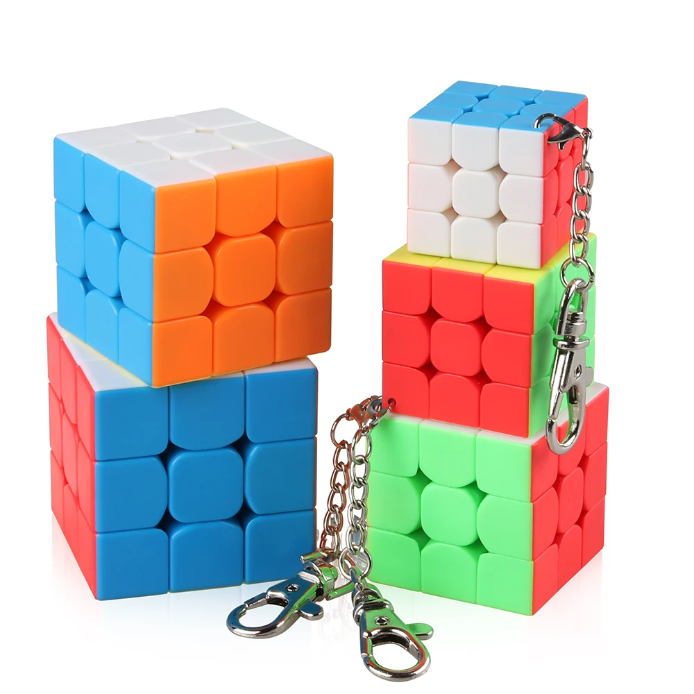 Mini Moyu mofangjiaoshi Magic Speed 3x3x3 cube keychain stickerless Cube Keyring puzzle cube key