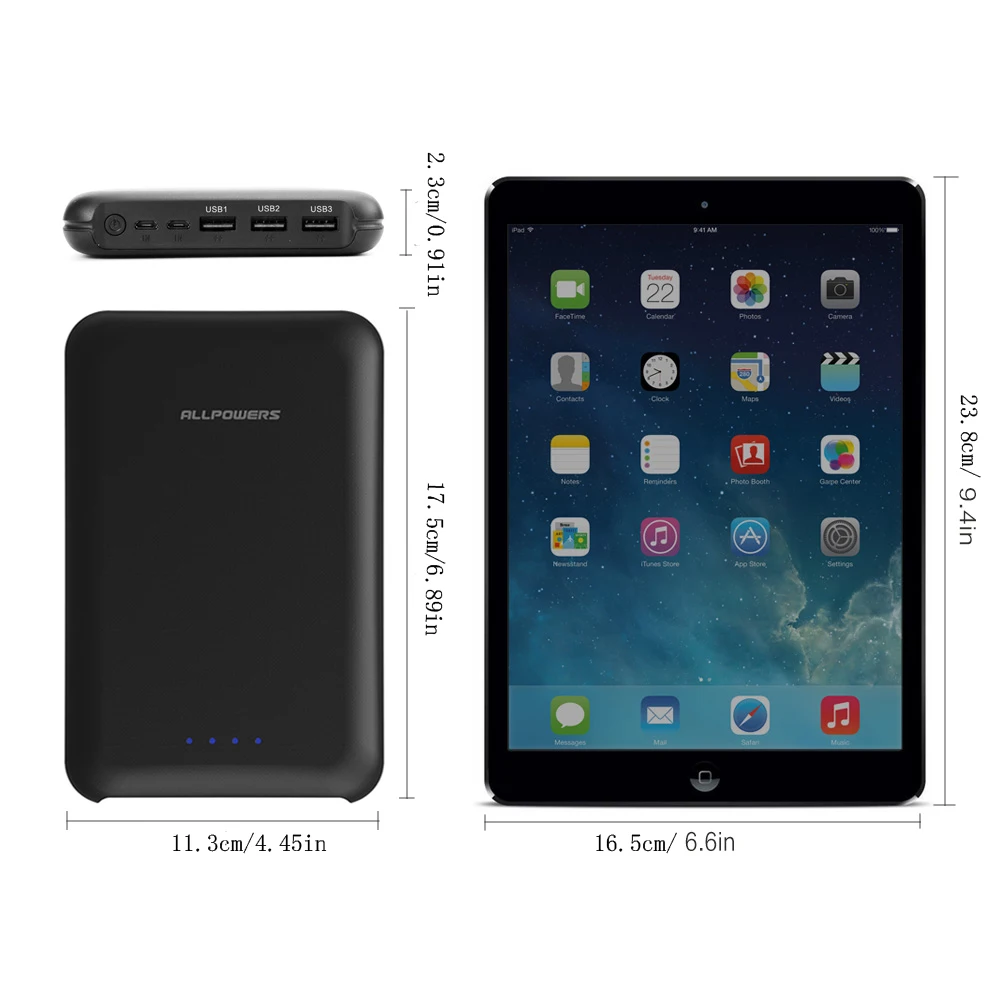 ALLPOWERS High Capacity 30000mAh Power Bank Quick Charging Portable Charger External Battery for iPhone 6 6s 7 8 8s Samsung ALLPOWERS High Capacity 30000mAh Power Bank Quick Charging Portable Charger External Battery for iPhone 6 6s 7 8 8s Samsung