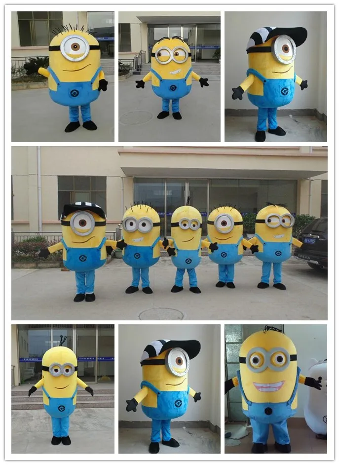 2016 on sale free shipping 9 styles Despicable me minion mascot costume for adults minion mascot