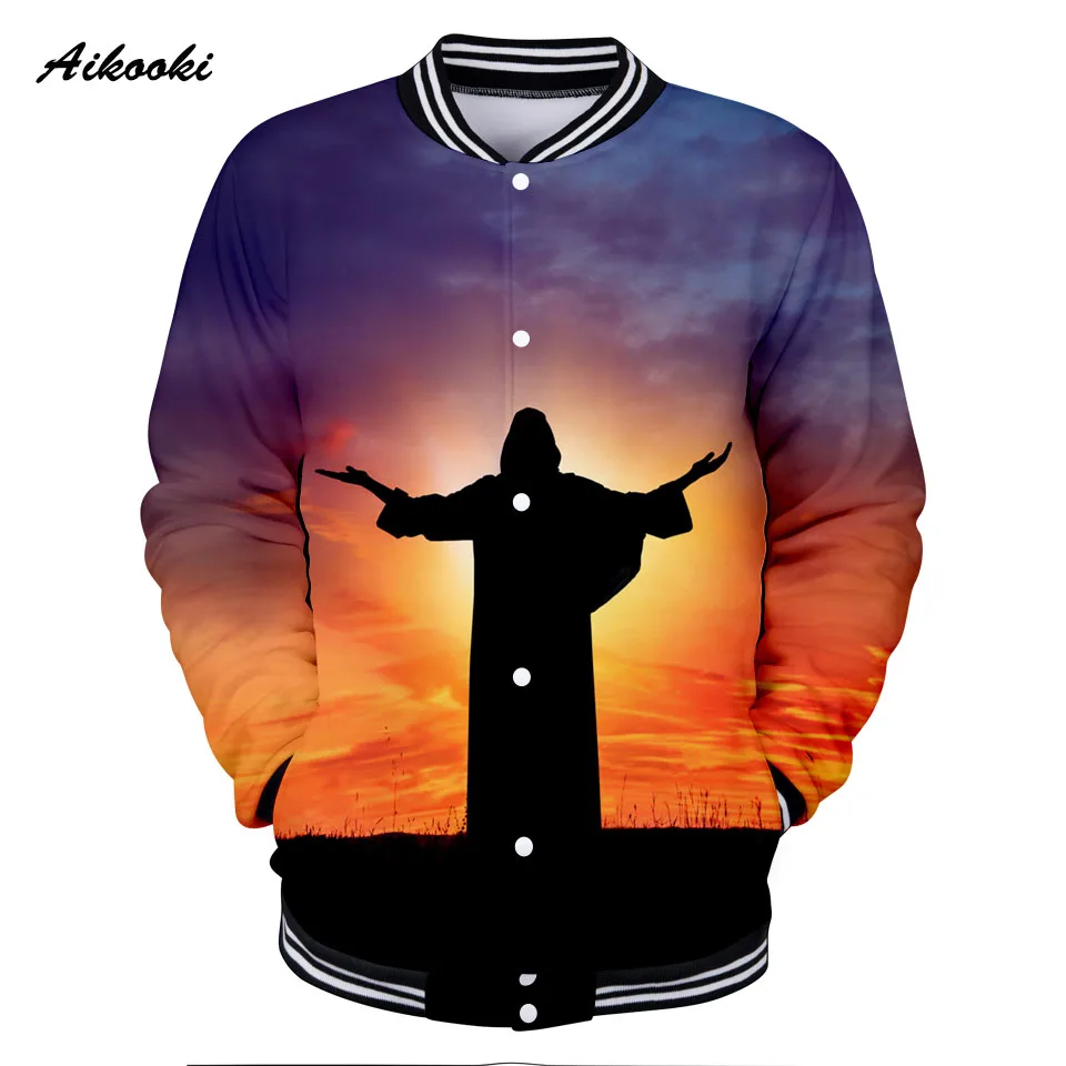 Aikooki Jesus Christ 3D Jackets Men/Women Jacket Sweatshirt women 3d