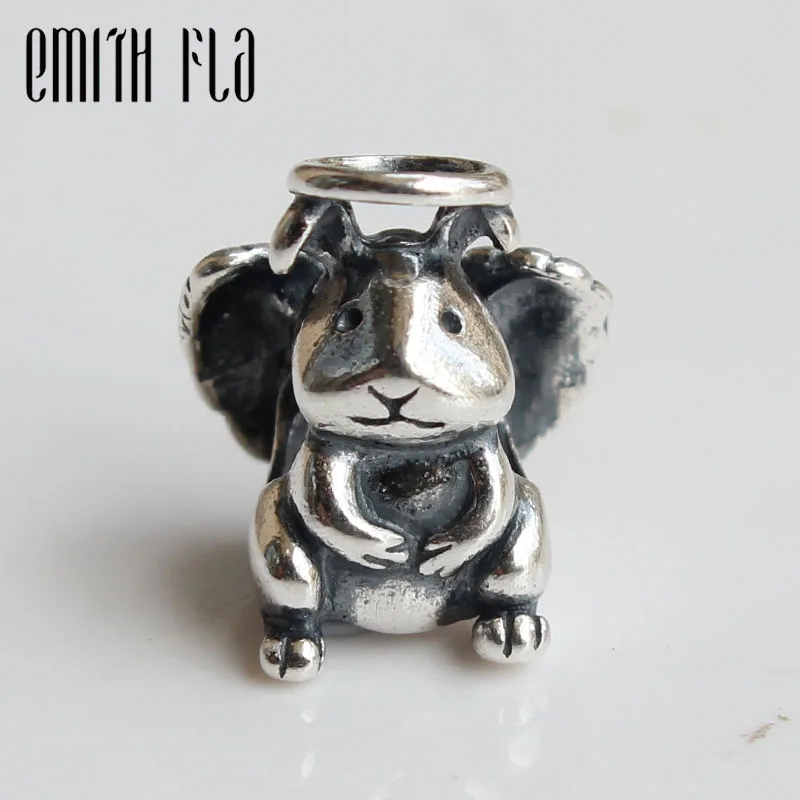 

Emith Fla Genuine 925 Sterling Silver Bunny Angel Rabbit Charm Bead Fit Brand Bracelet Jewelry Beads for Jewelry Making