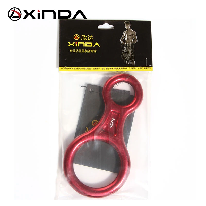 Xinda Профессиональный скалолазание 8-shape Abseiling Device 45KN Descender Belay Rappelling петля такелажная альпинистская Открытый комплект для спуска