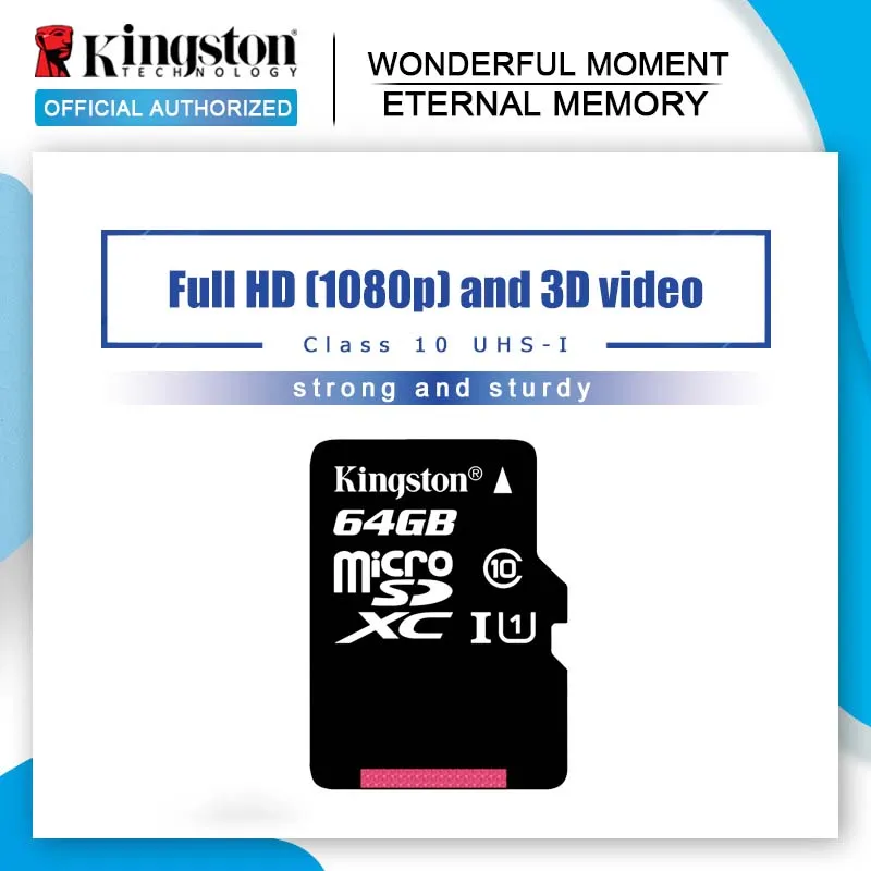 

Kingston Digital Memory Card 64GB 128GB microSDXC Class 10 UHS-I Micro SD card 16GB 32GB 8GB microSD 45MB/s with SD Adapter