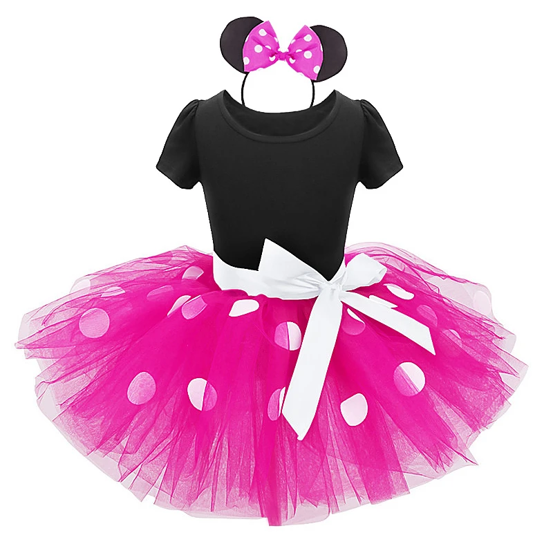 Koop 2 stuks Set Baby Kid Meisje Kleren Set Cake Smash Outfit voor Kinderen Kinderen Verjaardagsfeestje Minnie Mickey Mouse Jurk voor Fotoshoot