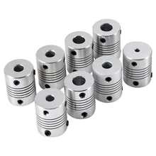 8 Pcs/Lot Flexible Shaft Coupling Rigid CNC Stepper Motor Coupler Connector Shaft Coupler Silver Wholesale rigid coupling coupler differet type brass shaft coupling motor axle fittings model diy accessories