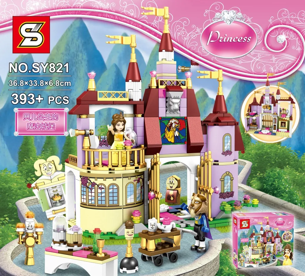 

Belle's Enchanted Castle Princess Series Arendelle Building Brick Block Figure Girls Toy Friends Fit With Lego 41067