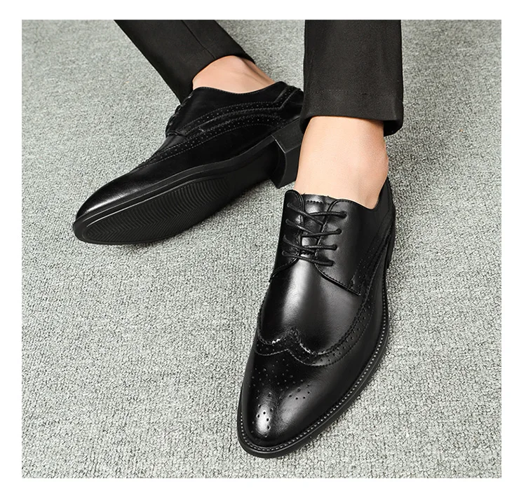 JINTOHO/Мужские модельные туфли большого размера; Модные дышащие мужские кожаные туфли; Мужская официальная обувь с острым носком; мужские мокасины