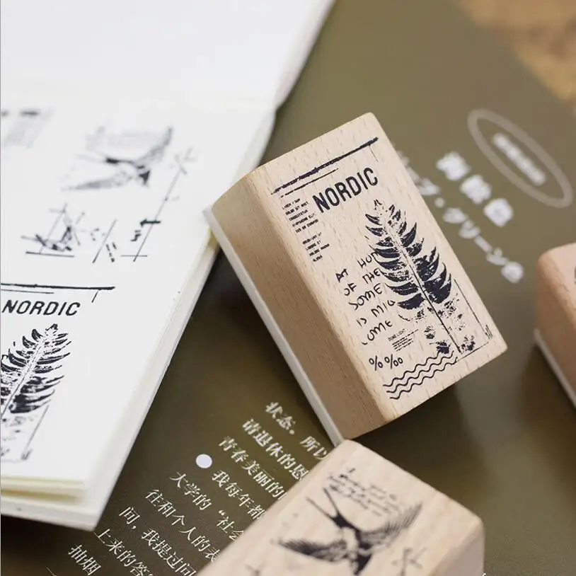 

vintage plant Animals Feather wood stamp DIY craft wooden rubber stamps for scrapbooking stationery scrapbooking standard stamp