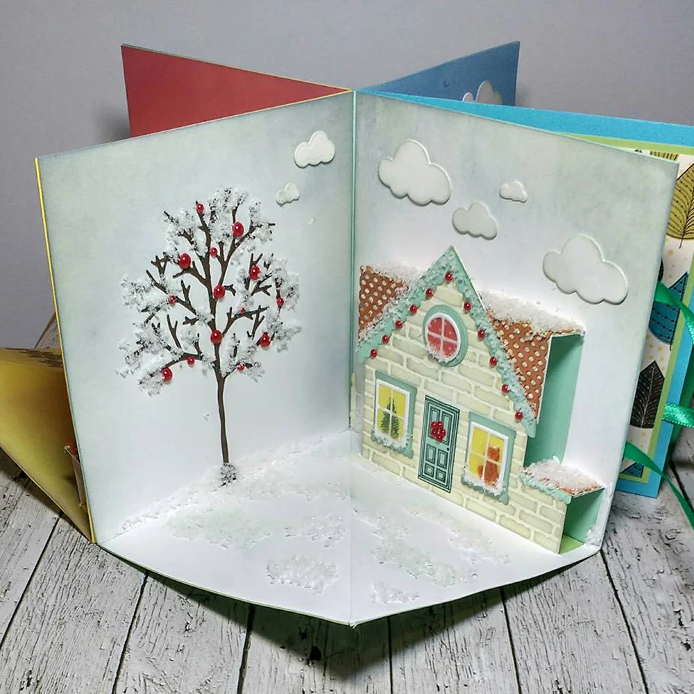 

Tree Flags Flower Grass Shape Metal Cutting Dies Stencil Scrapbook Album Embossing For Gift Card Making Handcraft Decor