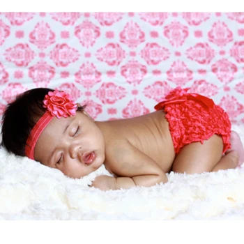 

10pcs/lot Baby girl rose underwear with bow tie cotton floral brief cute panties newborn photography props 0-4Y toddler pants