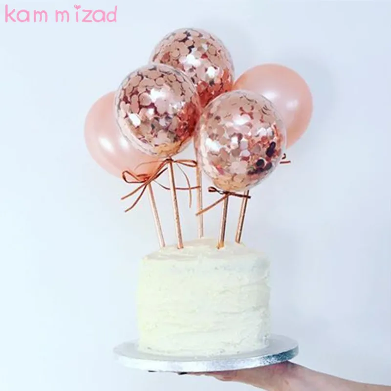 KAMMIZAD 5 шт. Прозрачные Шары с конфетти палочками украшение для торта на свадьбу