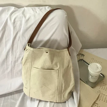 

Canvas Shoulder Bag 2020 Korean Style Fashion Fabric Messenger Bag Lady Street Syle Casual Hipster Bag Women Leisure Handbag