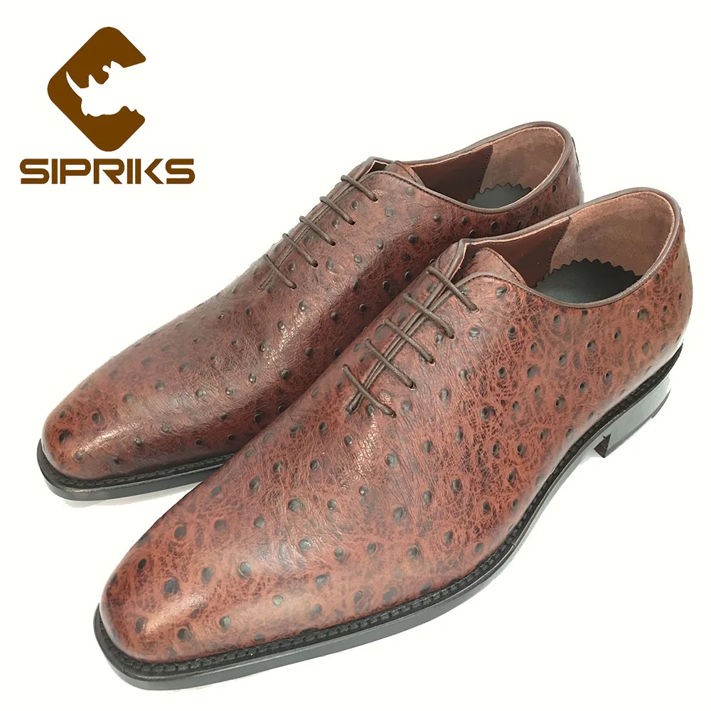 Sipriks Mens Importado Welted Oxfords De Jefe Goodyear Zapatos Azul Italiano Marrón Elegante Avestruz Hipster Vestir Brown Marino 6rwq1U65