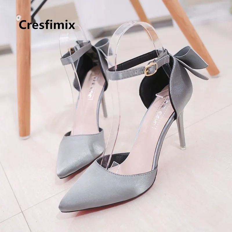

Cresfimix Women Fashion Classic High Quality Grey High Heel Shoes Lady Summer Shoes Women Spring High Heel Pumps Zapatos C3224