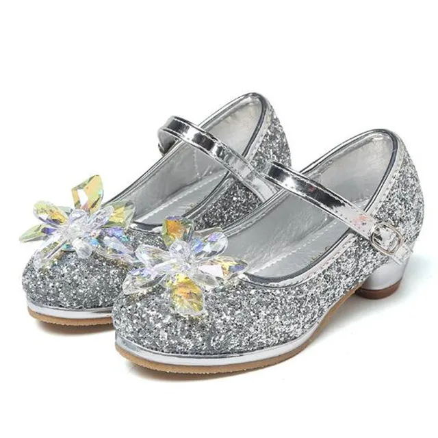 New Fashion sweet Crystal Shoes Girls Princess Bling Bright Glass ...