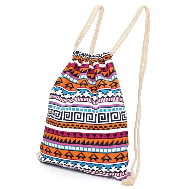 

Unisex Retro Geometric Backpacks Printing Bags Drawstring Backpack Journey Rucksacks Portable Hand Backpack Bags for 2018