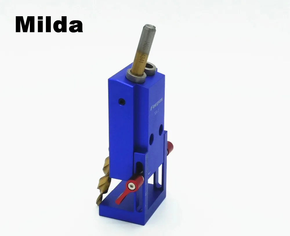 Milda Pocket Hole Jig Kit System For Wood Working Joinery Step Drill Bit Accessories Mini Kreg