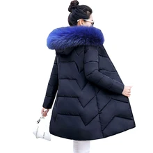 Зимняя женская куртка, зимнее пальто для женщин, воротник из искусственного меха, теплая парка для женщин, плюс размер 6XL, пуховик, зимняя куртка, Женское пальто