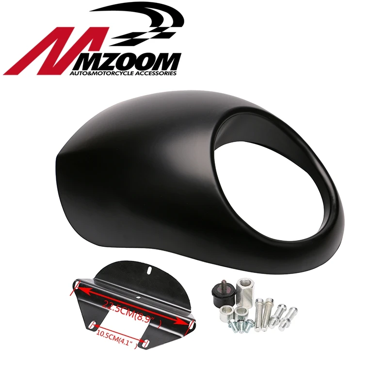 Mzoom Черный фар Пластик спереди козырек обтекатель крутая маска рамка для 883 XL1200 Dyna