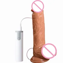 New Automatic Telescopic Dildo Realistic Suction Cup Real Skin Feeling Realistic Penis Dildo Vibrators Sex Toys for Women