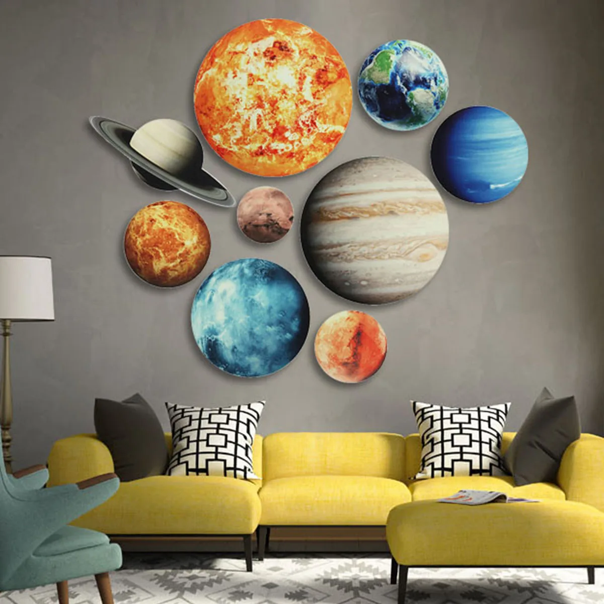 

9Pcs/Set Glow In The Dark Solar System Wall Stickers PVC Removable Wallpaper 9#Planets Decal Home Kids Room Decoration Gifts