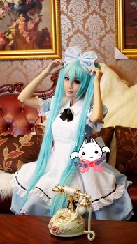 

Anime Alice In MusicLand cosplay costume miku vocaloid alice maid lolita punk party dress set