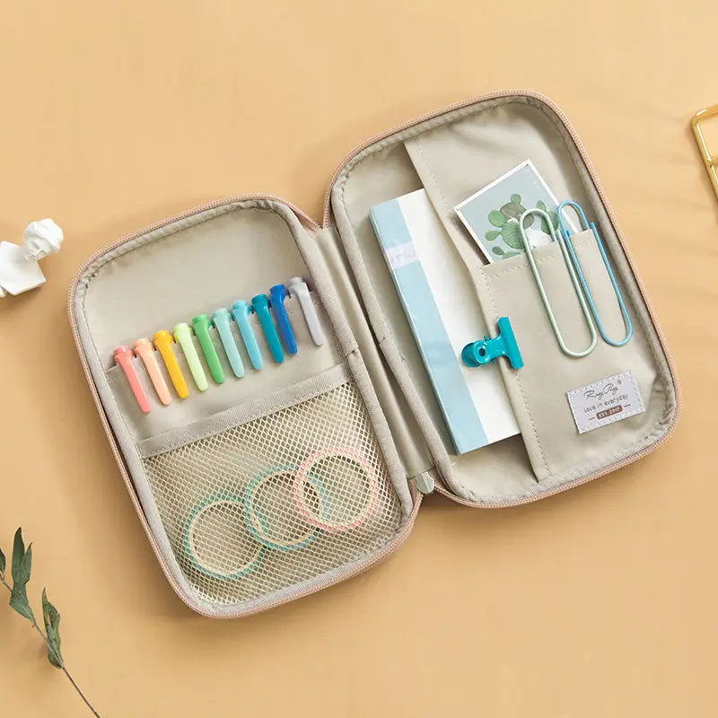 

Big Leather Multifunctional Pencil Box Case Bag Pen Pouch Large Pen Box Make Up Case Cosmetic Bag School Stationery C15 D30