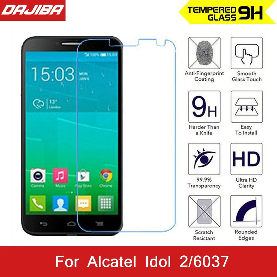

2.5D Tempered Glass Film For Alcatel One Touch Idol 2 Screen Protector For Alcatel 6037 6037Y 6037B 6037K Toughened glass Film