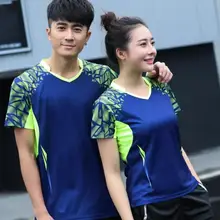 Пара моделей бадминтон дышащие футболки, Настольный теннис футболки, теннисные майки, быстросохнущие pingpong Рубашки форменная одежда