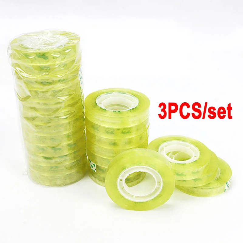 3pcs/Set Useful 12mm Width Clear Transparent Tape Students Small Adhesive Packaging Supplies High Quality Packing Gift | Канцтовары для