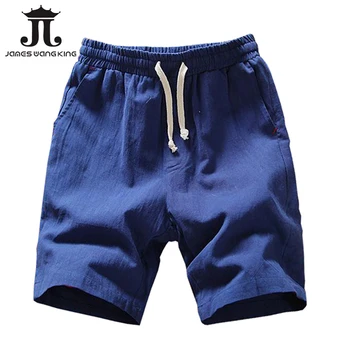 

Linen Shorts For Men Summer Plus size XXXXL Board shorts half short Solid Bermuda Masculina Asia size M-5XL 005