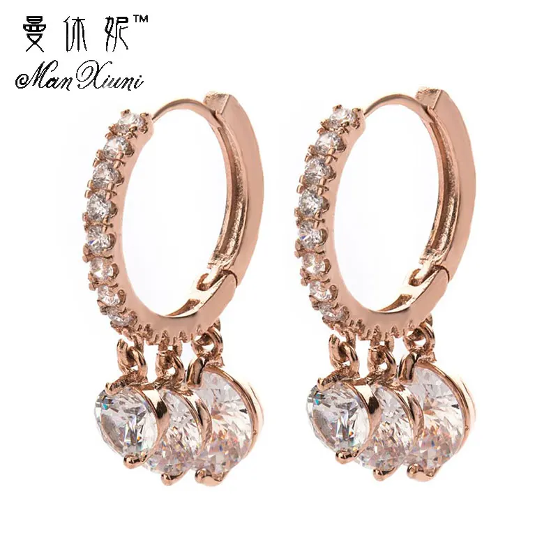 

1 Pair Silvering Plated Huggies Earrings Small Round Rhinestones Hoop Earrings Women's Hot Fashion Jewelry Gifts Free Shipping