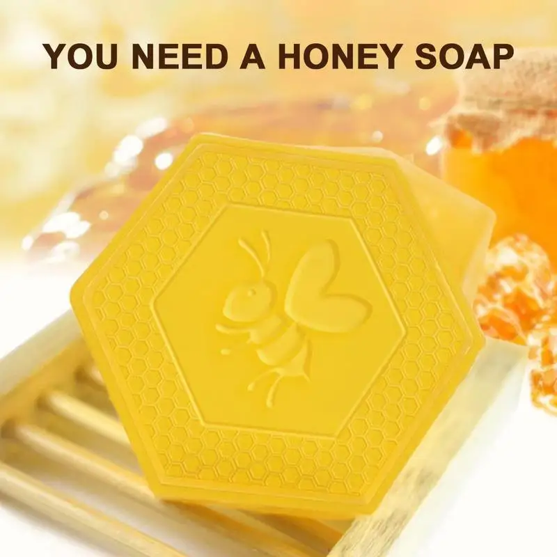 

Natural Handmade Honey Soap Body Cleaner Whitening Moisturizing Face Wash Makeup Remover Deep Cleansing Soap Skin Care Dropship